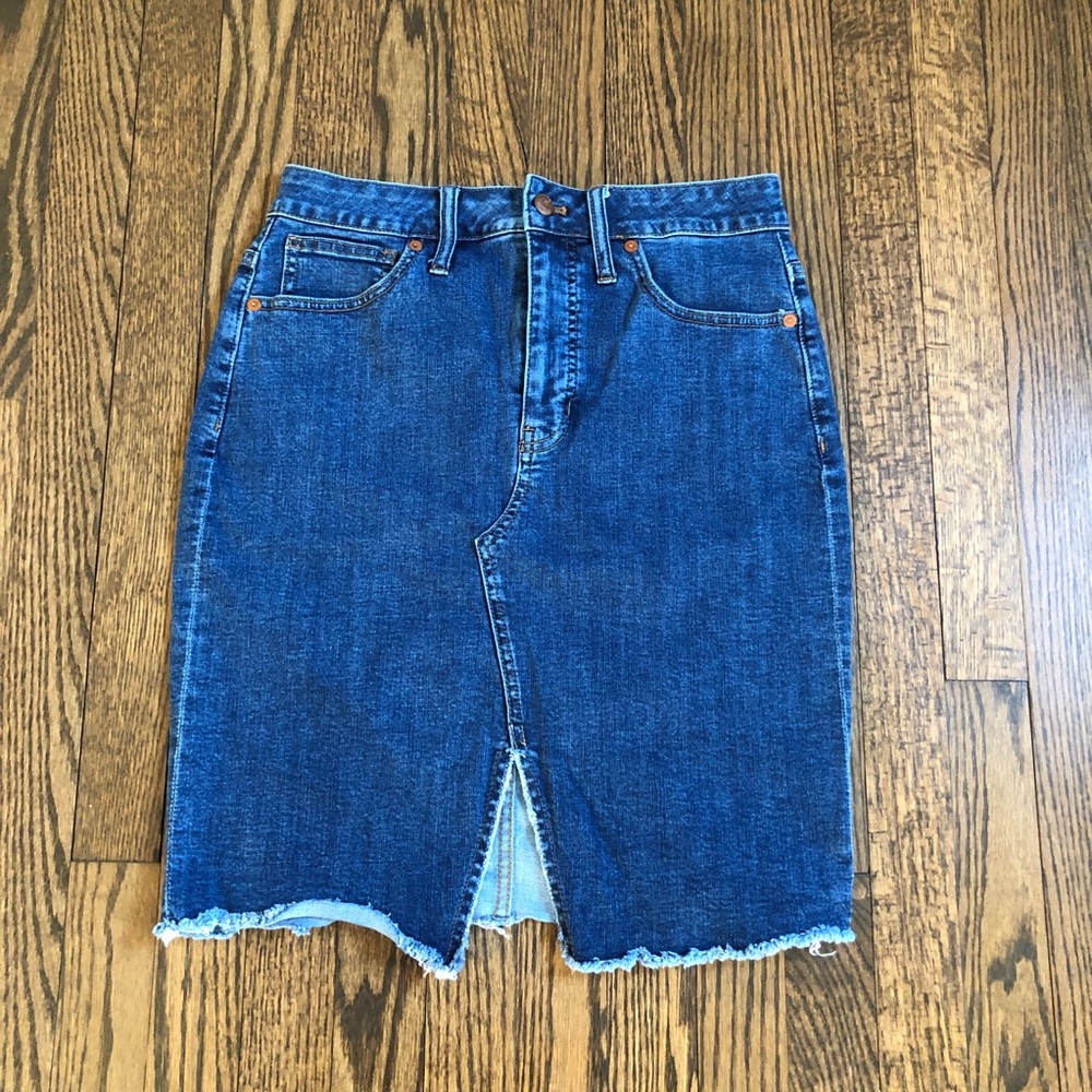 Madewell Denim Skirt Raw Hem